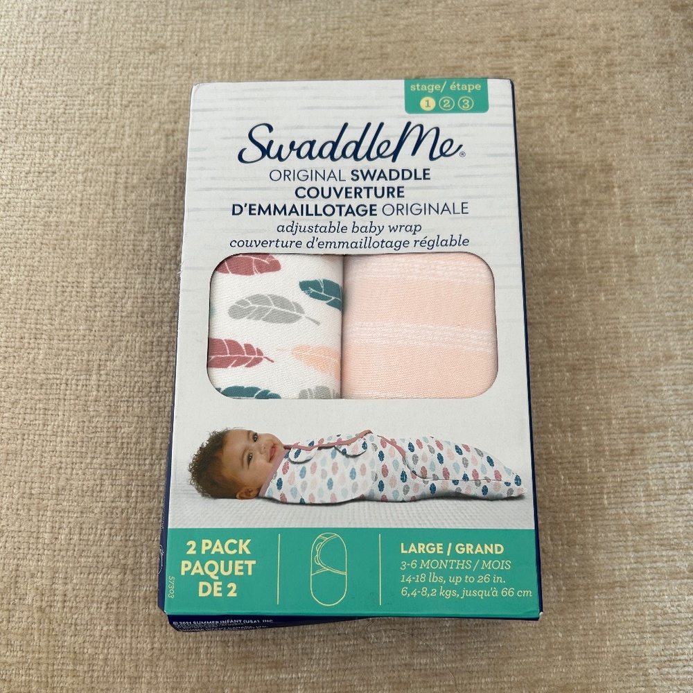 NWT Swaddle Me Original Swaddle 2 Pack Size Large 3-6 Months